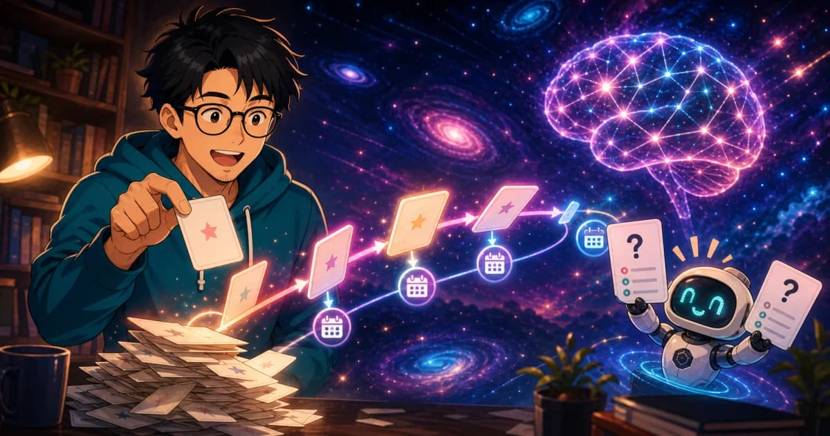 間隔反復・フラッシュカード・クイズ自動生成:学習科学をコードに落とす